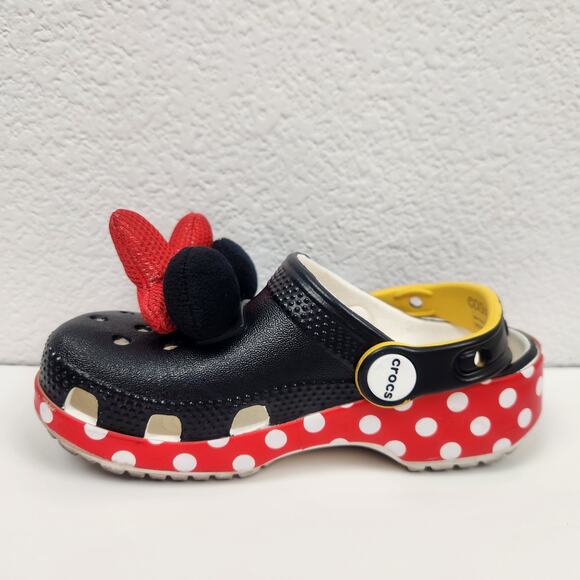 Crocs x Disney Minnie Mouse Ears Slip on Shoes Kids Size 10 - Picture 4 of 9
